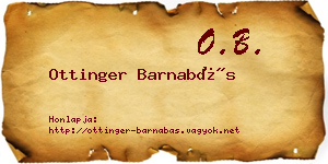 Ottinger Barnabás névjegykártya